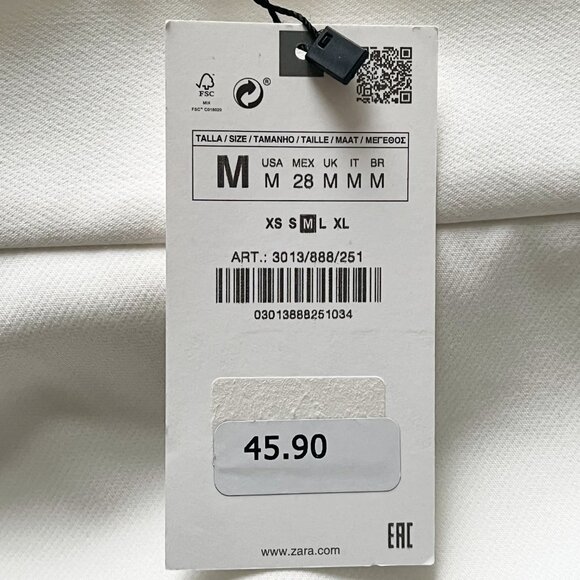 Zara High-waisted Slit Skort Wrap Shorts Oyster White NWT - Picture 8 of 10